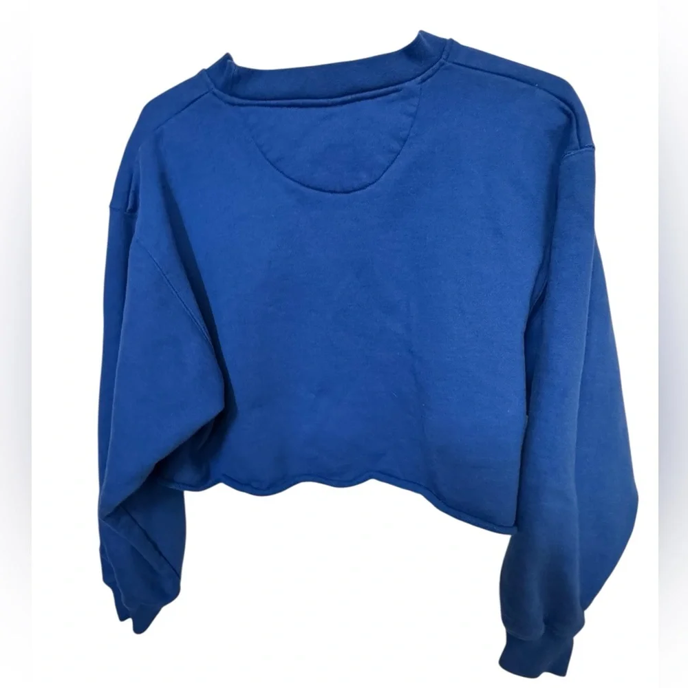 High End VOS Sports Blue Women's M Cropped Crew Neck Sweatshirt MINTY - Picture 2 of 6